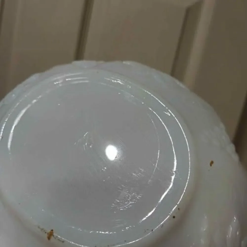 White Milk Glass Grape Pattern Bowl